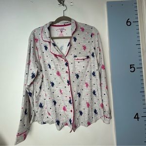 U.S. Polo Assn. Gray Heather w/Logo Pajama Sleep‎ Shirt NWT XL